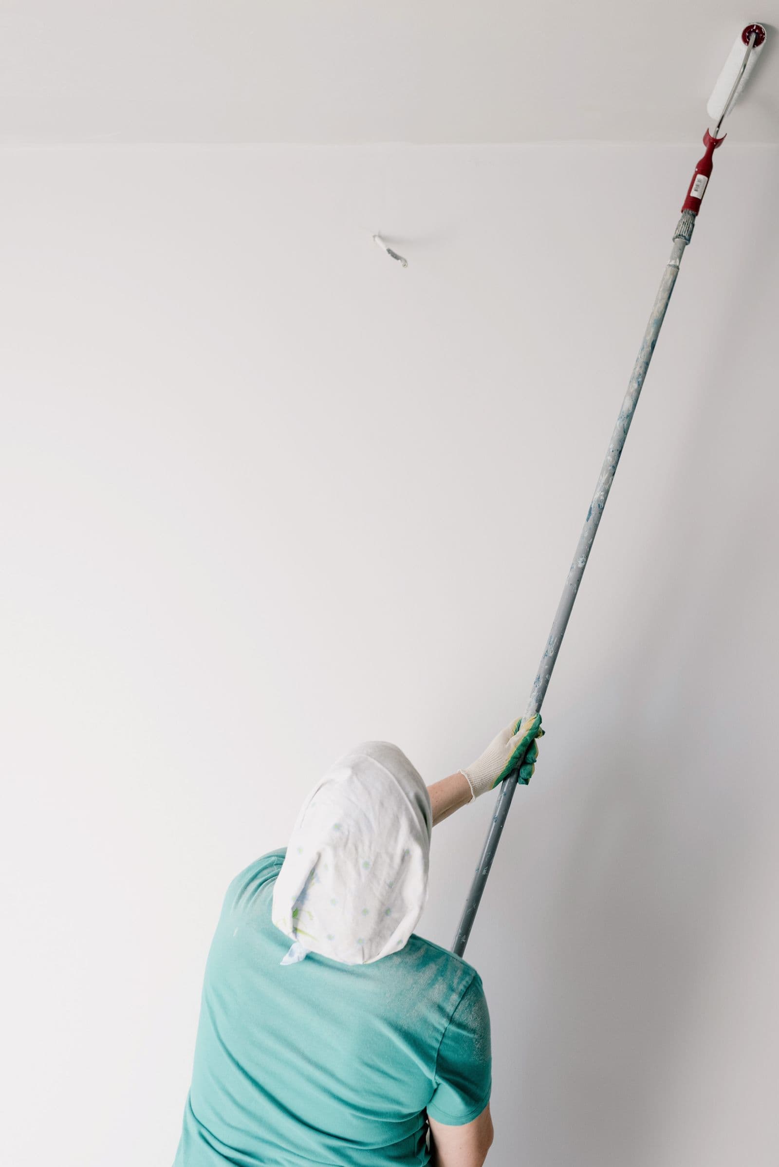 Painted ceiling and the wall below it